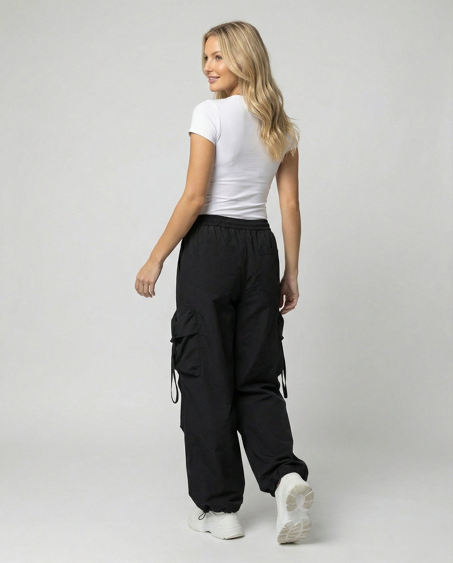 Damen Palazzo Hose Bequem Mit Taschen Hochwertig