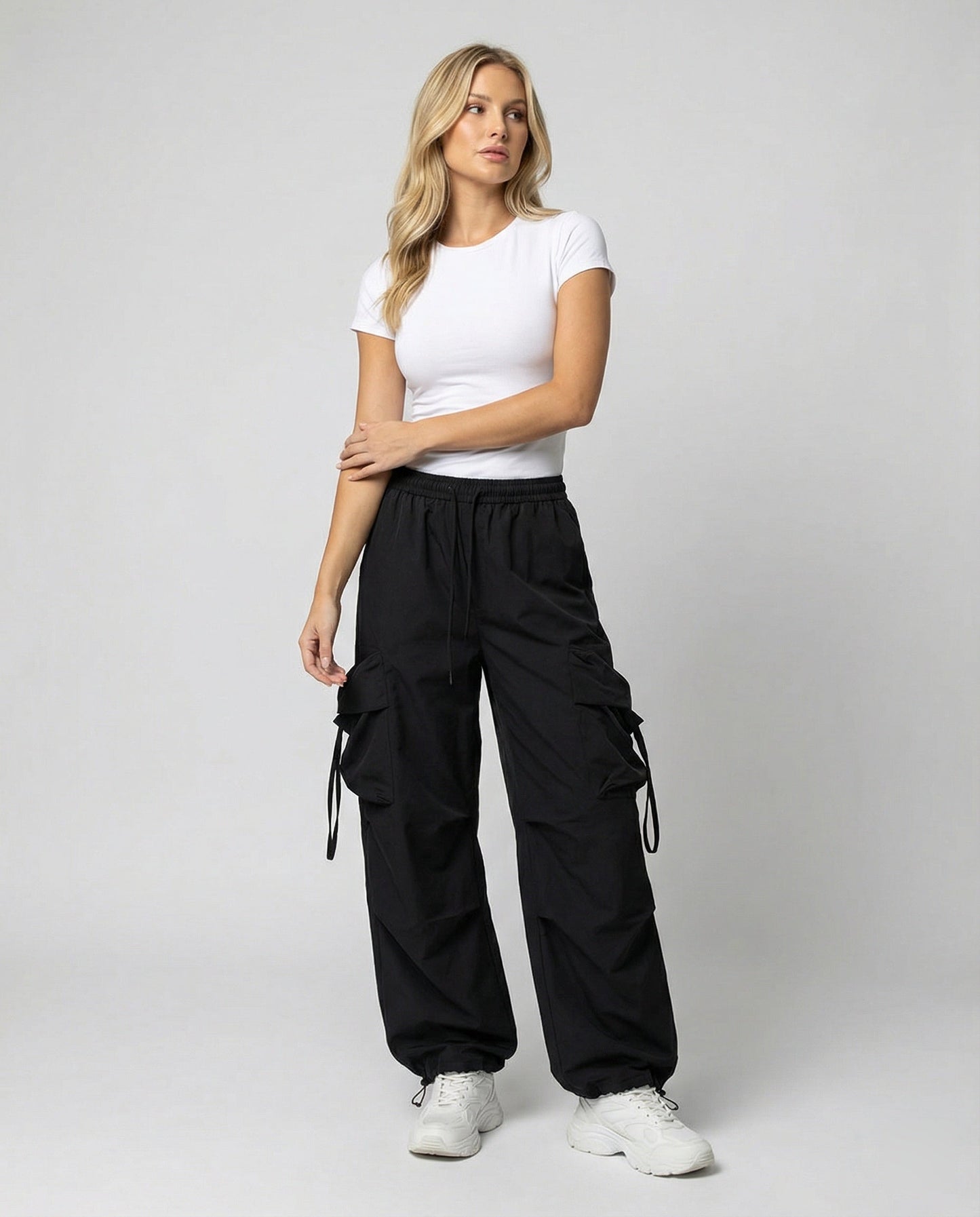 Damen Palazzo Hose Bequem Mit Taschen Hochwertig