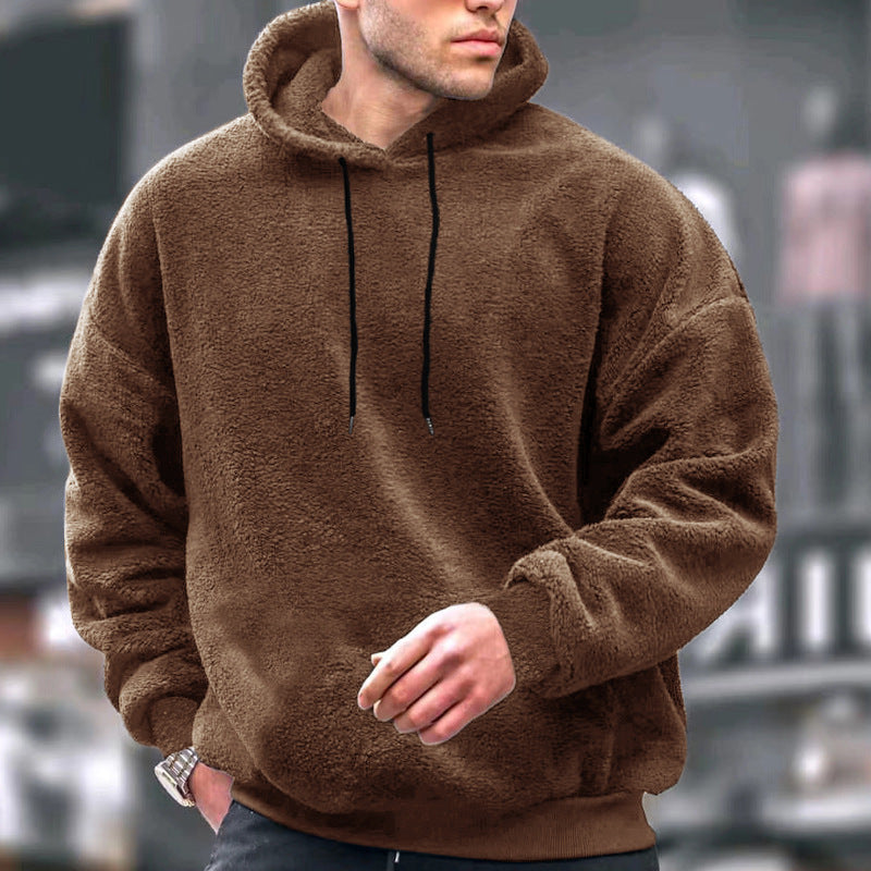 Herren Fleece Pullover Kapuzen Sweatshirt Weich Warm