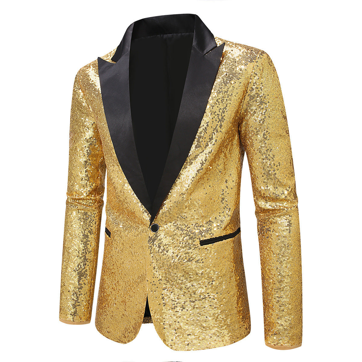 Herren Pailletten Blazer Glamourös Elegant