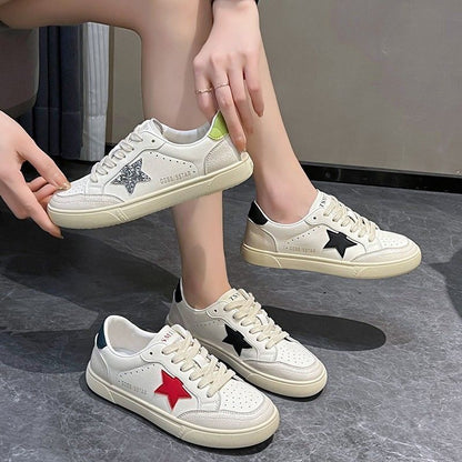 Damen Sneaker Sternen-Design Sportlich Casual Schuhe
