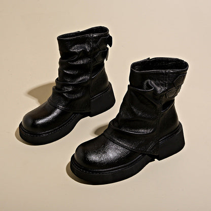 Damen Stiefeletten Asymmetrisch Robust Modisch Schwarz