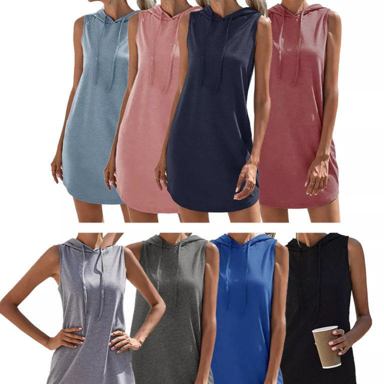 Damen Kapuzenkleid Atmungsaktiv Leicht Jersey - BerlinGlamour