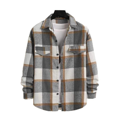 Herren Flanellhemd Modern Warm Bequem