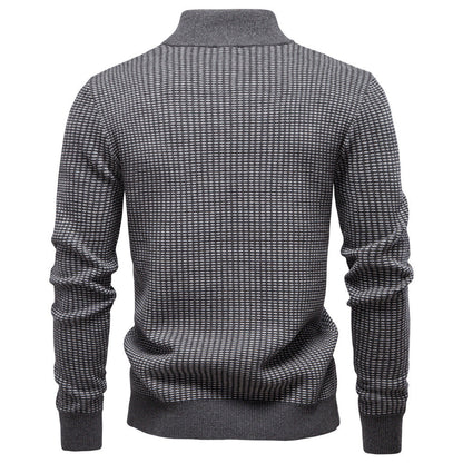 Herren Strickpullover Modern mit Zipper und Struktur