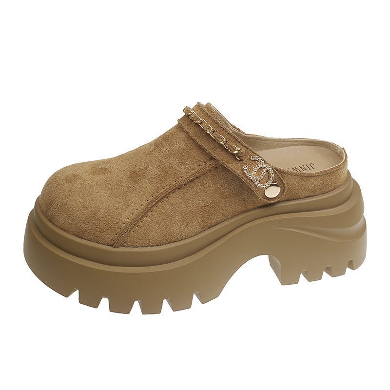 Damen Clogs Rutschsicher Trendig Logo Plattform
