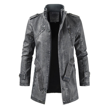 Lederjacke Herren Modisch Asymmetrisch Reißverschluss