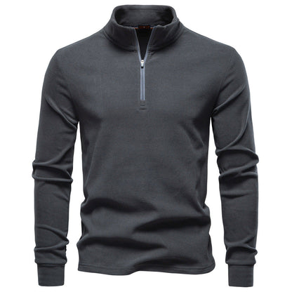 Herren Sweatshirt Funktionstextil Hochkragen Kurzreißverschluss Sportlich