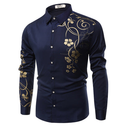Herren Langarmshirt Modern Florales Design Trendy