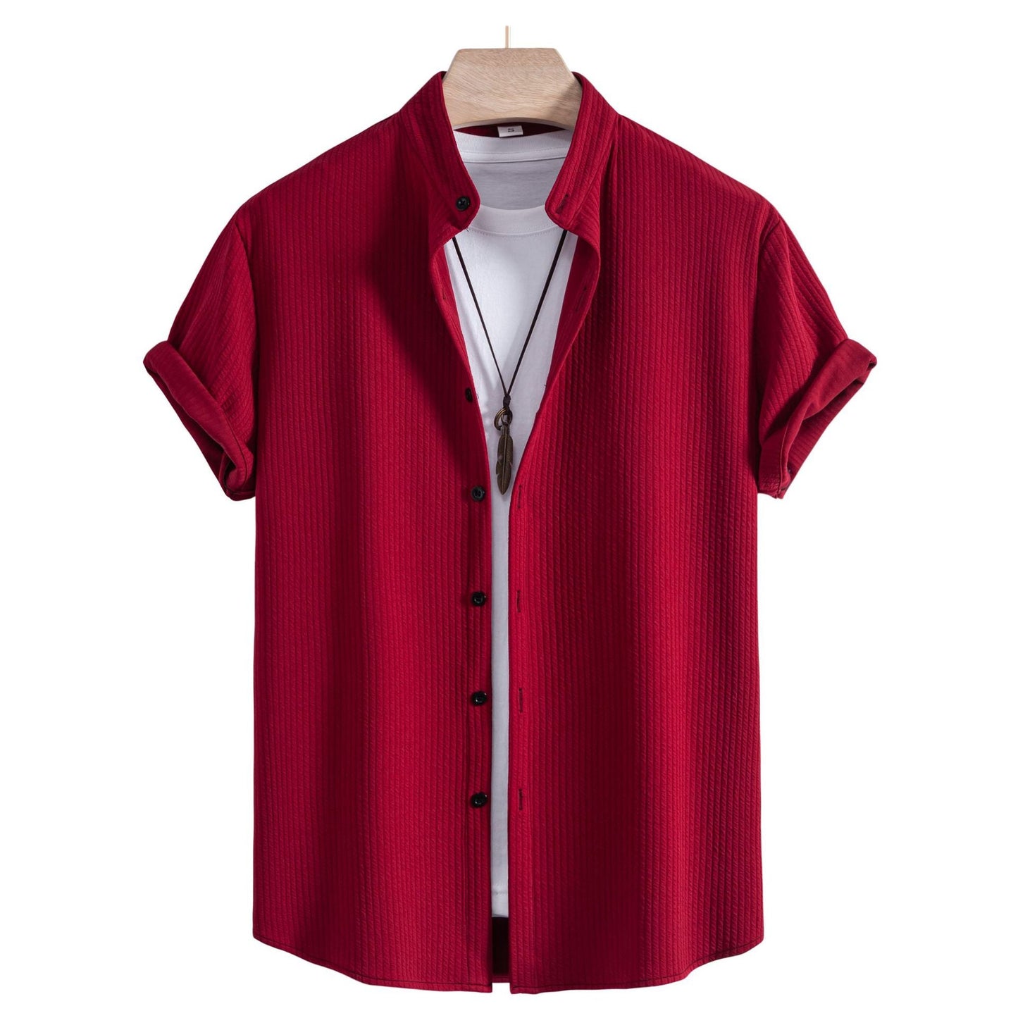 Herren Kurzarmhemd Modern mit Struktur und Slim-Fit Kragen - BerlinGlamour