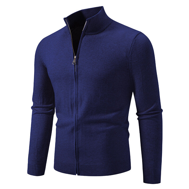 Strickpullover Herren Modern mit Reißverschluss Hochkragen