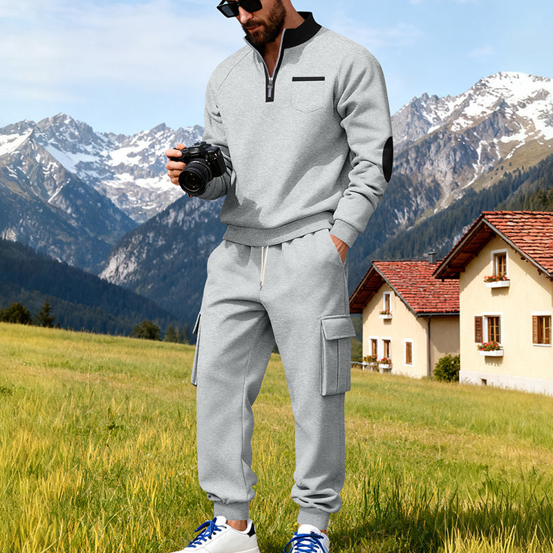 Herren Sport Hoodie Set mit Taschen und Jogginghose
