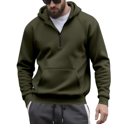 Herren Kapuzensweater Reißverschluss Kängurutasche Sportlich