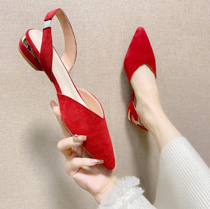 Damen Ballerinas Elegante Slingback Schuhe Mit Verstellbarem Riemen