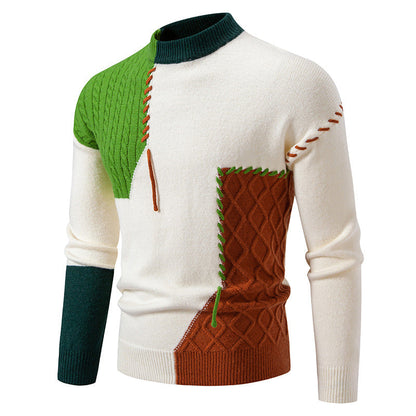 Herren Pullover Modern Hochkragen Muster Pullover