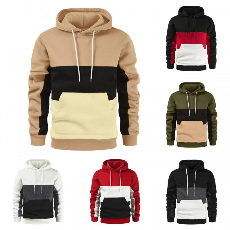 Herren Sportpullover Kapuzenpulli Farbblock Design Modern - BerlinGlamour