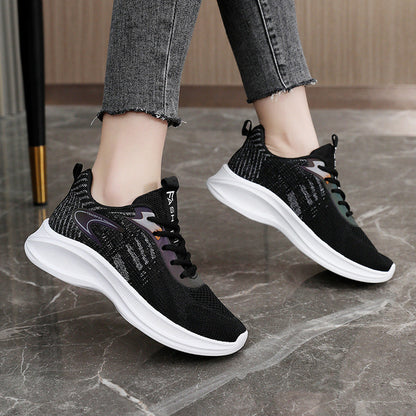 Damen Sneaker Atmungsaktiv Mit Dämpfung Schwarz
