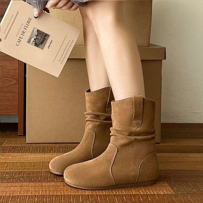 Damen Stiefel Bequem Lässig Schlupfdesign