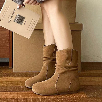 Damen Stiefel Bequem Lässig Schlupfdesign