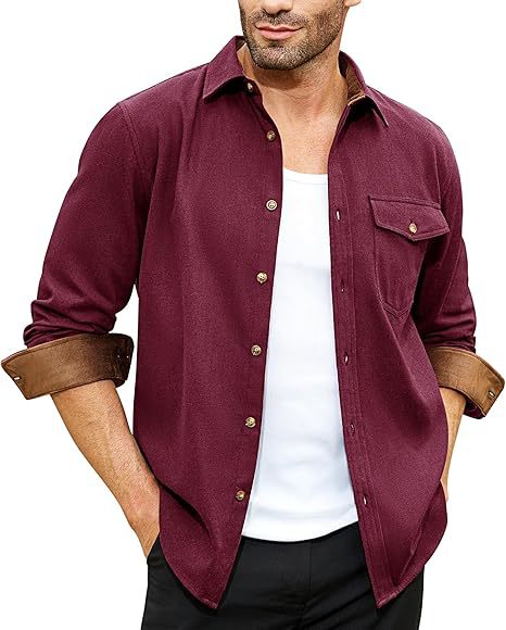 Herren Flanellhemd Warm Bequem Grau