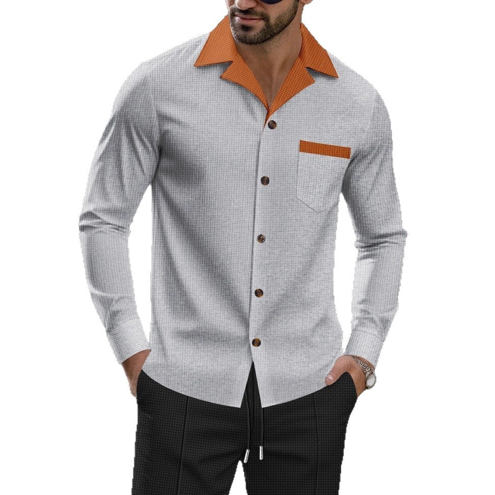 Herren Hemd Langarm Modern Kragen Stilvoll