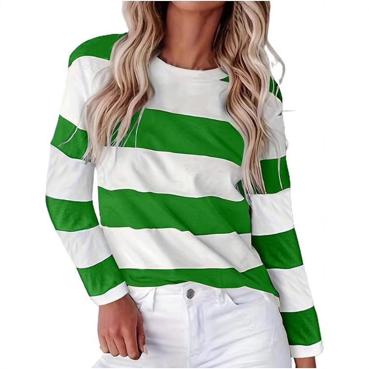 Damen Langarmshirt Streifen Lässig Modern