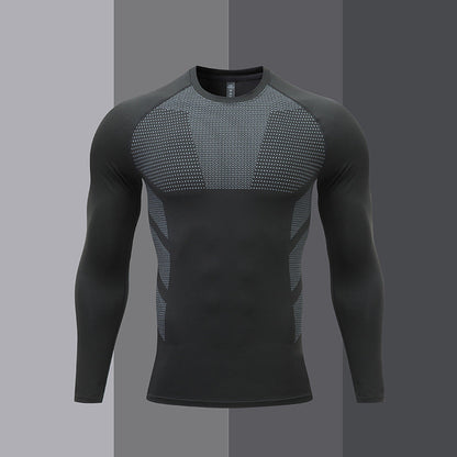 Herren Sportshirt Langarm Kompressionsshirt Funktionales - BerlinGlamour