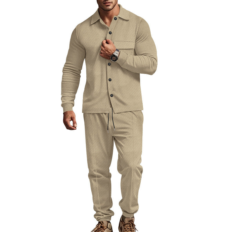 Bequemes Herren Sportset Langarmshirt Jogginghose Grau - BerlinGlamour