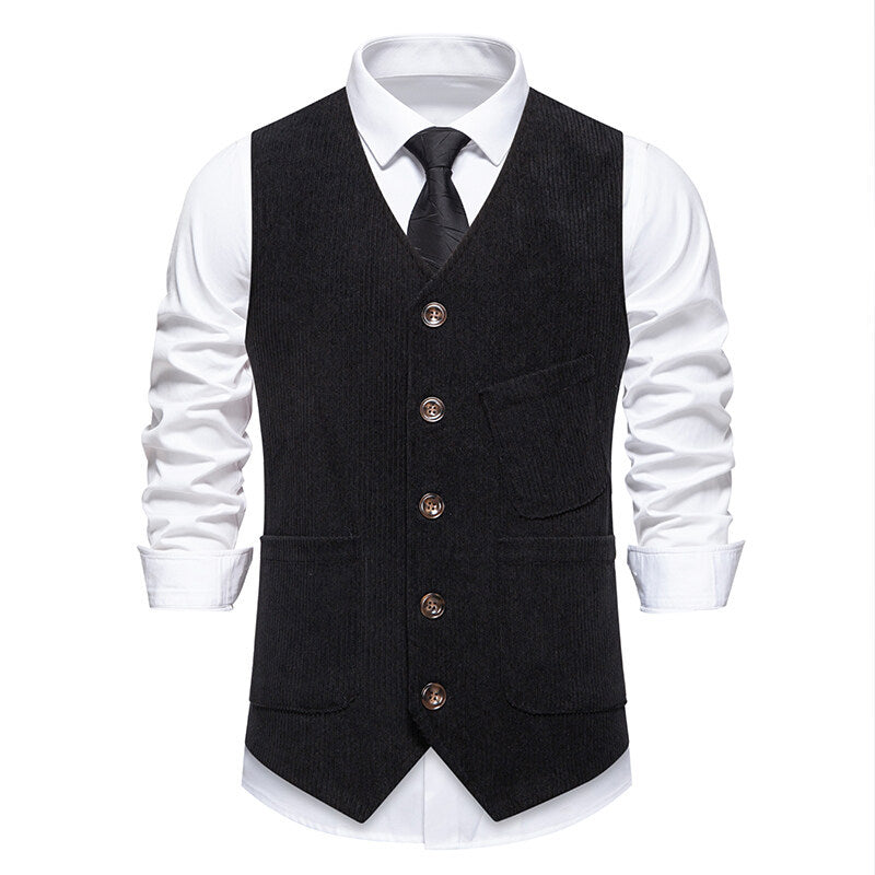 Herren Weste Elegant Klassisch Schwarze Herrenweste