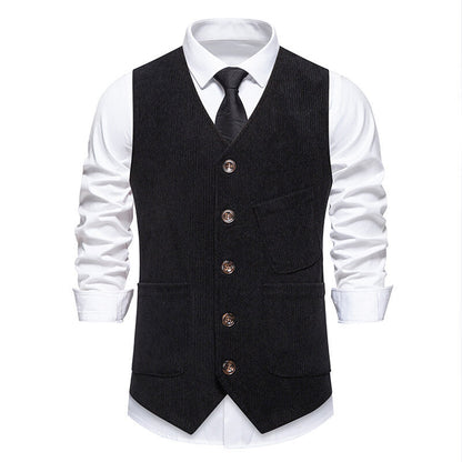 Herren Weste Elegant Klassisch Schwarze Herrenweste