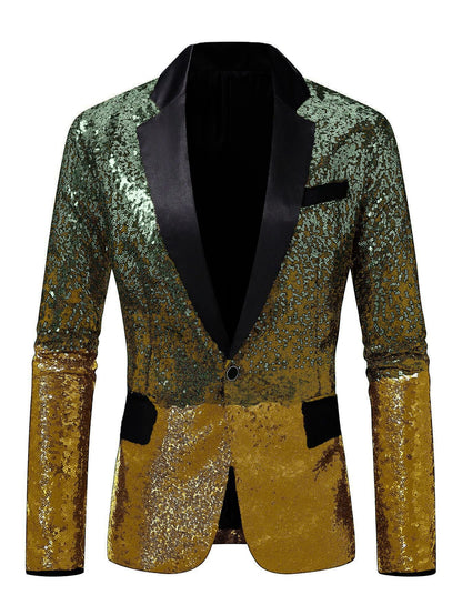 Herren Anzugblazer Elegant Pailletten Luxus Blazer Modern