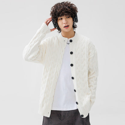 Herren Cardigan Grobstrick Mit Knöpfen Bequem Elegant
