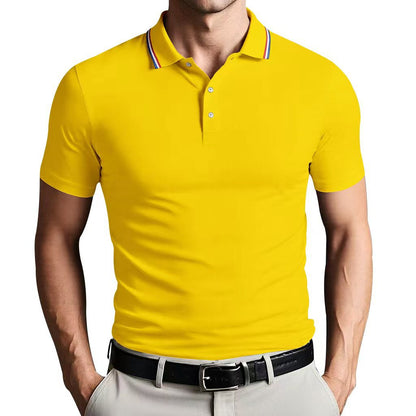 Herren Poloshirt Kragen Kontrastfarbe Modern Slimfit
