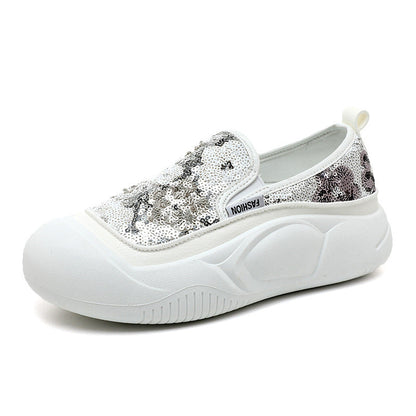 Damen Sneaker Slip-On Glitzer Schuhe Bequem Modisch - BerlinGlamour