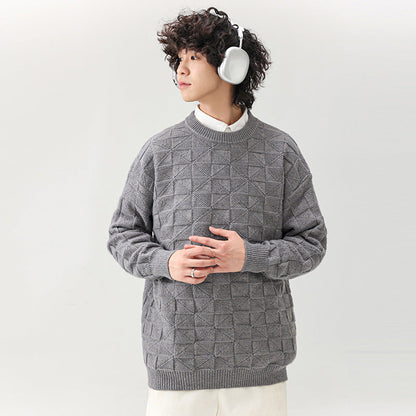 Herren Pullover Struktur Oberfläche Modern Schwarz