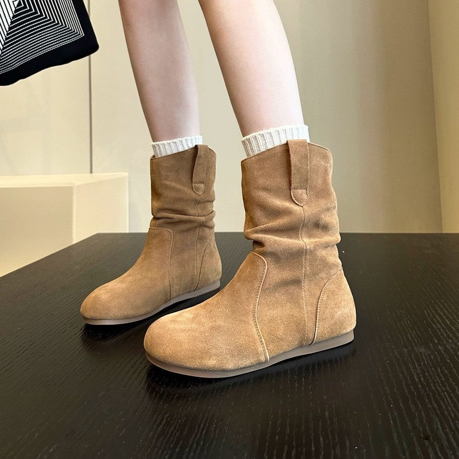 Damen Stiefel Weiches Wildleder Flexibles Design