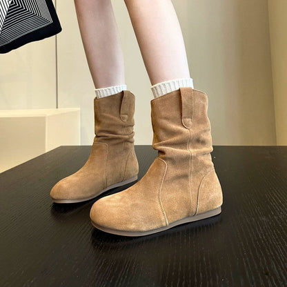 Damen Stiefel Weiches Wildleder Flexibles Design
