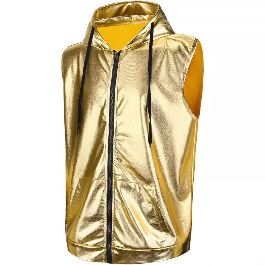 Herren Kapuzenweste Metallic Farben Modern - BerlinGlamour