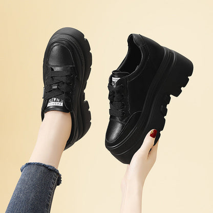 Damen Plateau Sneaker Rutschfest Schnüren Modisch - BerlinGlamour