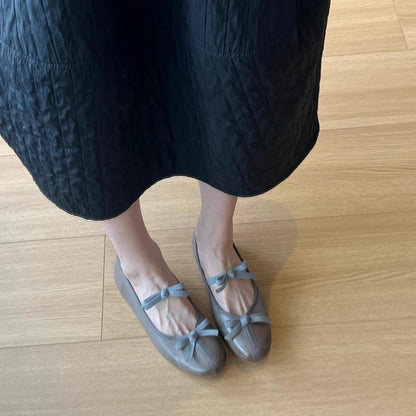 Damen Ballerinas Bequem Schleifen Design Elegant