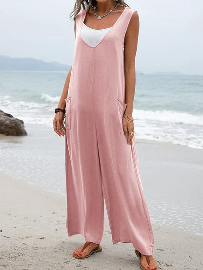 Damenoverall Bequem Sommer Leicht mit Taschen