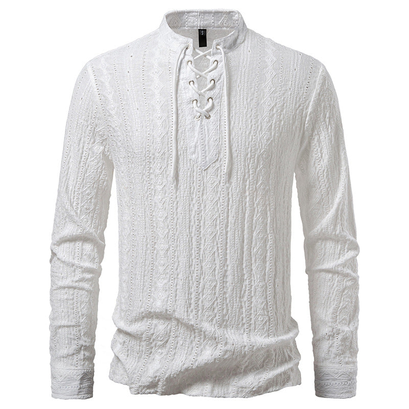 Herren Langarmshirt mit Schnürdetail Modern Berlin