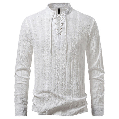Herren Langarmshirt mit Schnürdetail Modern Berlin