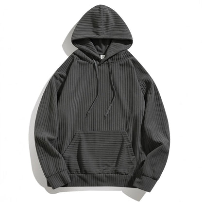 Herren Kapuzenpullover Struktur Ripp-Taschen Modern