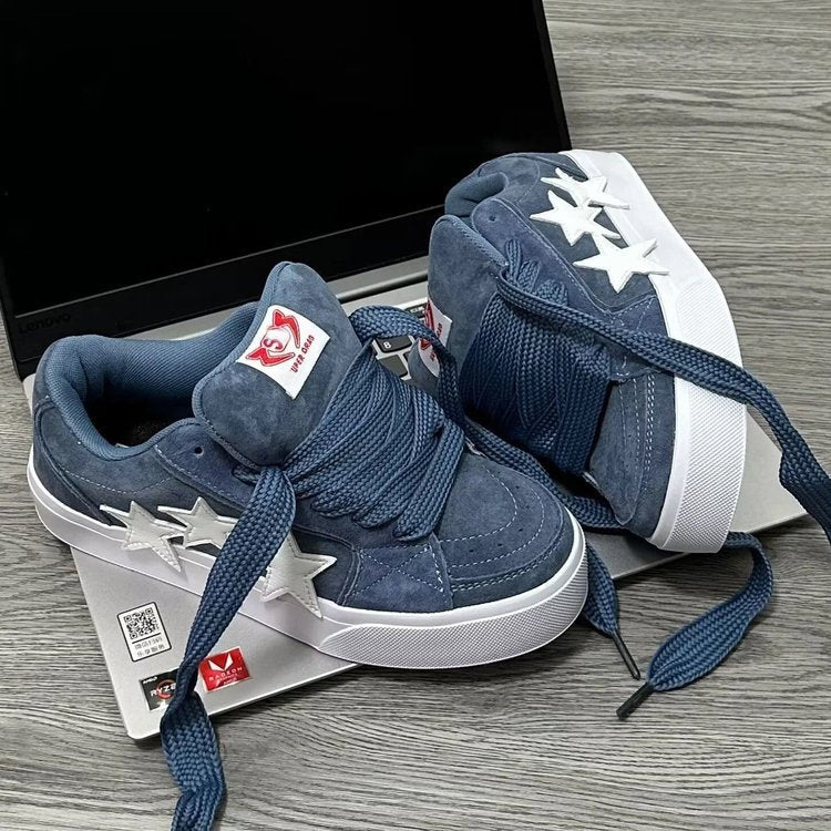 Damen Sneaker Sportlich Stern Applikation Mode Schuhe