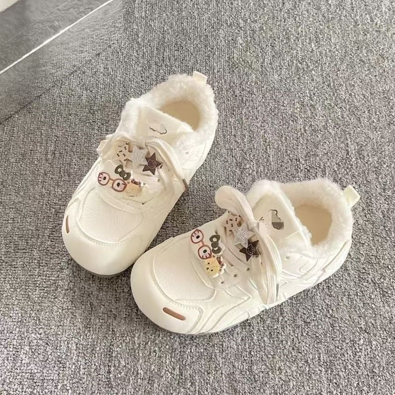 Damen Sneaker Warm Kunstfell Futter Verspielt Modisch