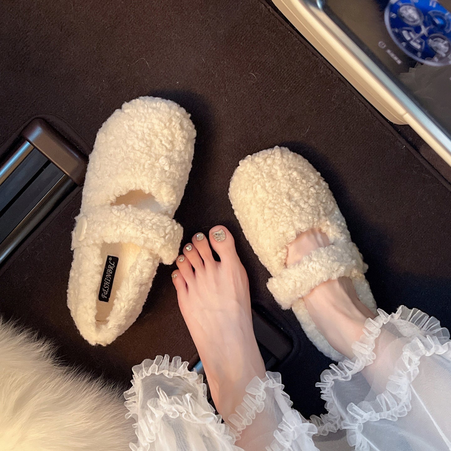 Damen Hausschuhe Flauschig Warm mit Elastikband