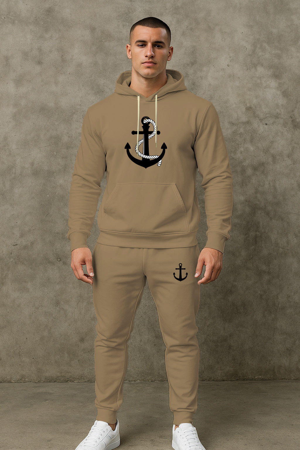 Herren Hoodie Set Maritim Anker Design Sportlich