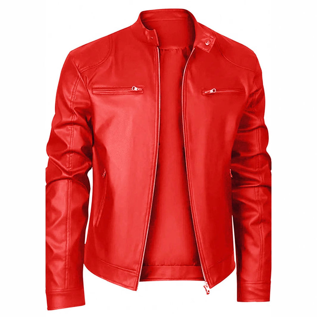 Lederjacke Herren Modern Schnitt Weiches Leder