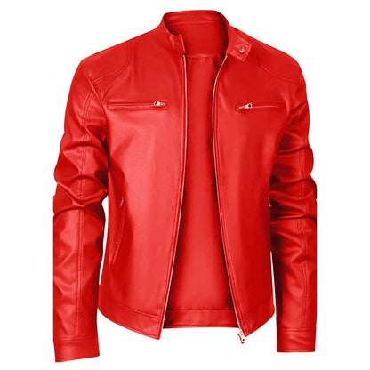 Lederjacke Herren Modern Schnitt Weiches Leder